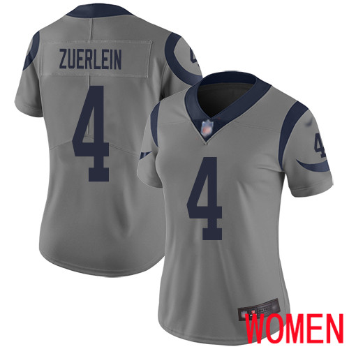 Los Angeles Rams Limited Gray Women Greg Zuerlein Jersey NFL Football #4 Inverted Legend